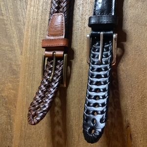 Dockers Black Braided Leather Belt 38